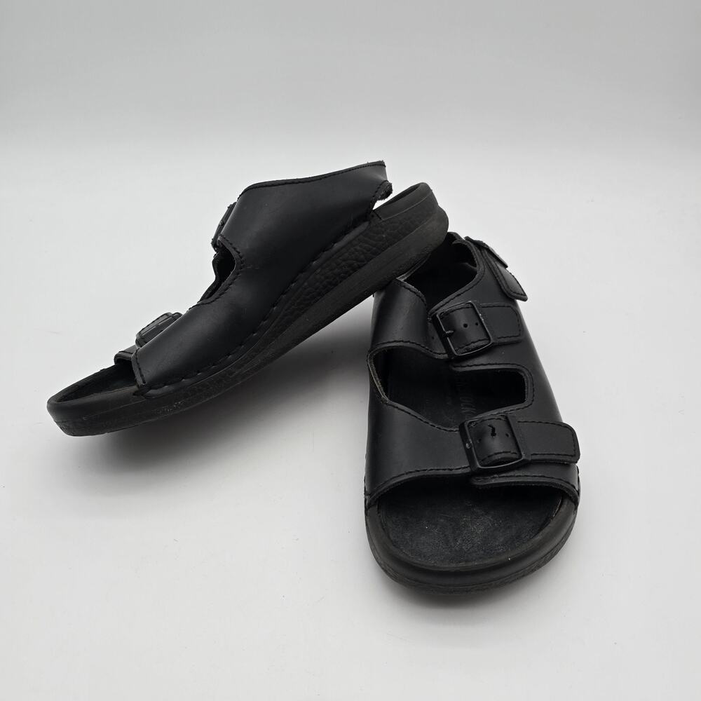 Birkenstock Shoes Mens 12 45 Wide Black Milano Leather Sandals Open Toed Ankle